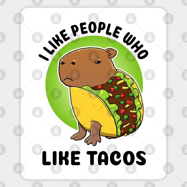 I like people who like tacos Capybara Taco Magnet by capydays